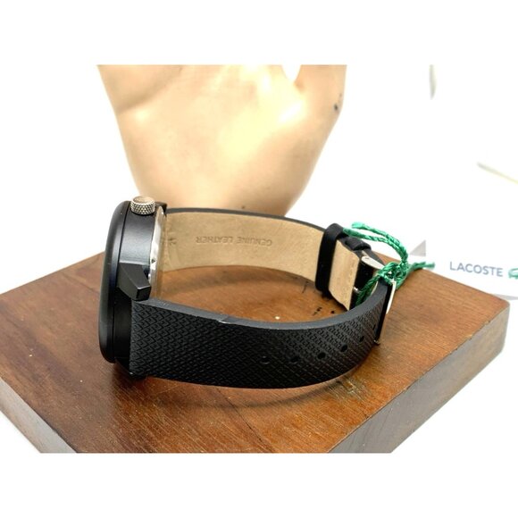 Lacoste Men's Watch 2011383 Automatic Black Dial Leather Band 44mm - Picture 8 of 14
